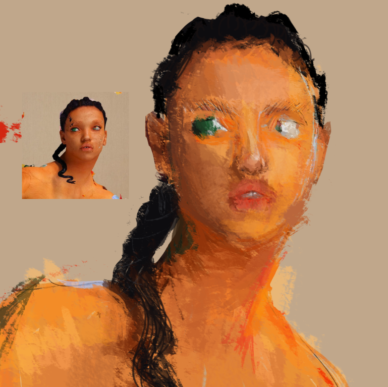 a sketch of the album cover magdalene by fka twigs