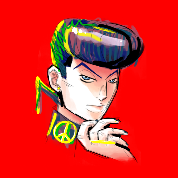 sketch of josuke from jojo's