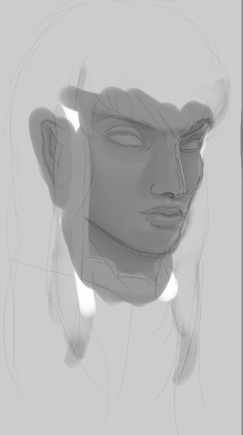 really bad unfinished sketch of griffith from berserk