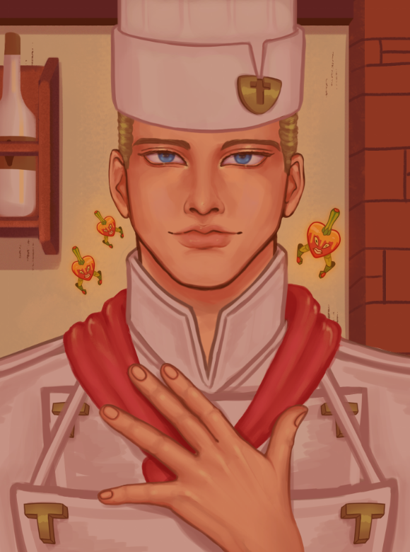 portrait of tonio trussardi from jojo's bizarre adventure