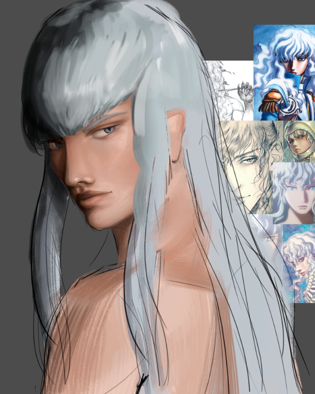 unfinished portrait of griffith from berserk