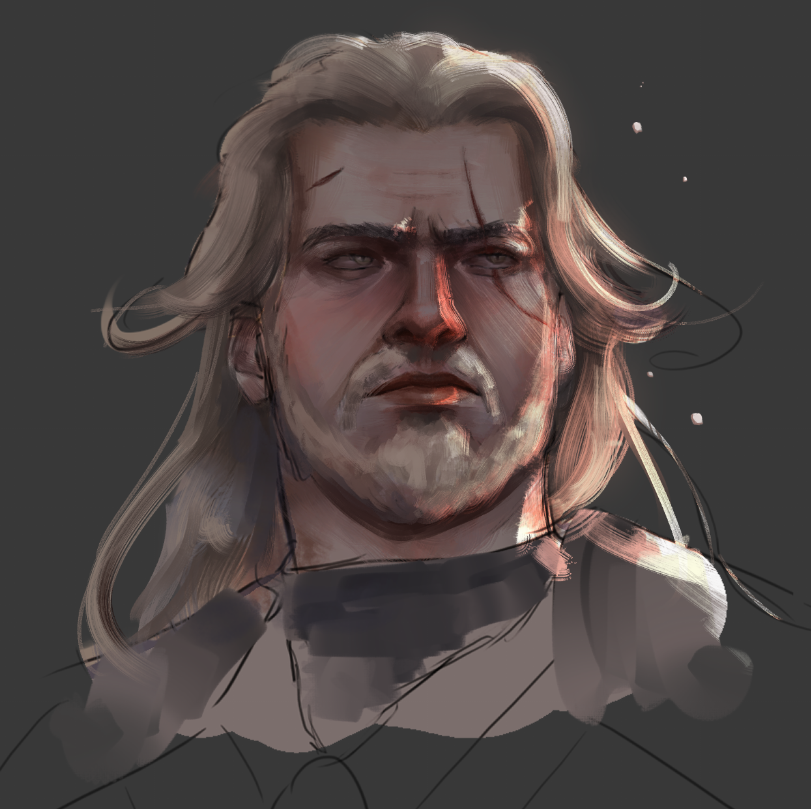 sketch of geralt from the witcher