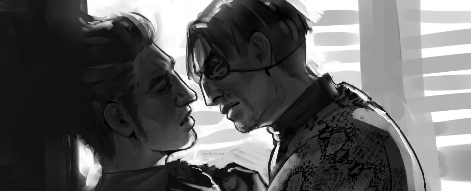 kiryu and majima sharing an angsty intimate moment