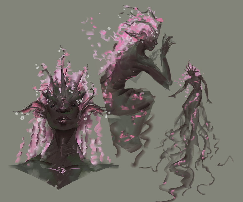 a cherry blossom merfolk dryad